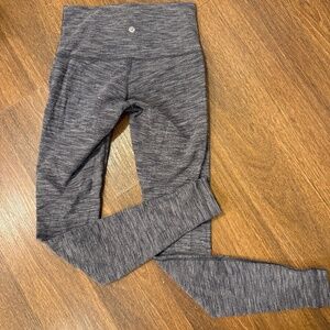Lululemon High Rise Gray Black Blend Leggings,  Size 4, Full Length, Thick Knit